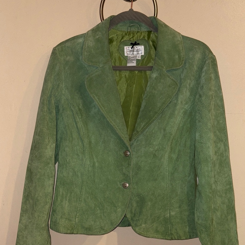 Live a Little Green 100% Leather Blazer